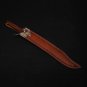 26" Custom Hand Made Forged Damascus steel SWORD Handle with Brown Micarta With Leather Sheath