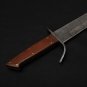 26" Custom Hand Made Forged Damascus steel SWORD Handle with Brown Micarta With Leather Sheath