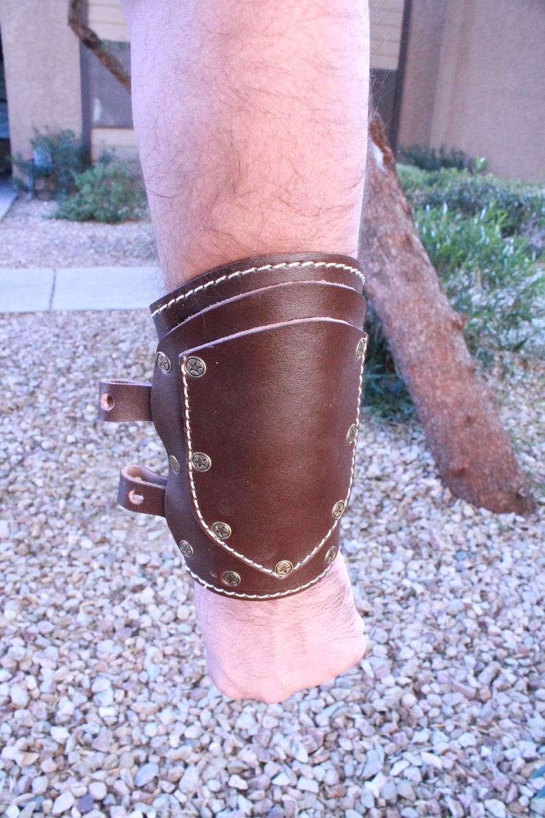 Handmade Leather Wrist Gauntlets Cuff Sheath Arm Bands Renaissance Pirate Costume Punk