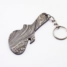3" Handmade Custom Hand Forged Damascus Steel keychain GUITAR