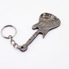 3" Handmade Custom Hand Forged Damascus Steel keychain GUITAR