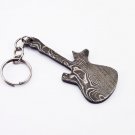 3" Handmade Custom Hand Forged Damascus Steel keychain GUITAR