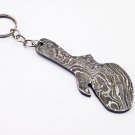 3" Handmade Custom Hand Forged Damascus Steel keychain GUITAR