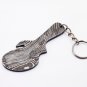 3" Handmade Custom Hand Forged Damascus Steel keychain GUITAR