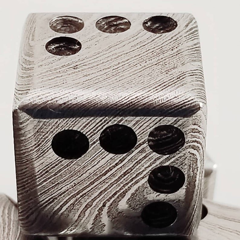 20MM Damascus Dice 23 Dollar per Dice / Hand Forged Steel / Damascus Steel