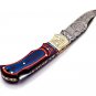 Handmade Damascus Folding Pocket knife Hunting knife 100% Handmade