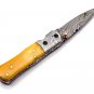 Hunting knife with knife sharpener Damascus Steel Handle Camel Bone with leather Sheath 909