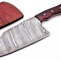 Handmade Damascus Steel trusted butcher knife Cleaver Chopp Heavy Duty Damascus With Leather Sheath