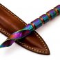 6.5" Custom Handmade Damascus Steel Hunting Tri Dagger Hand Forged Twisted Pattern