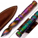 6.5" Custom Handmade Damascus Steel Hunting Tri Dagger 144