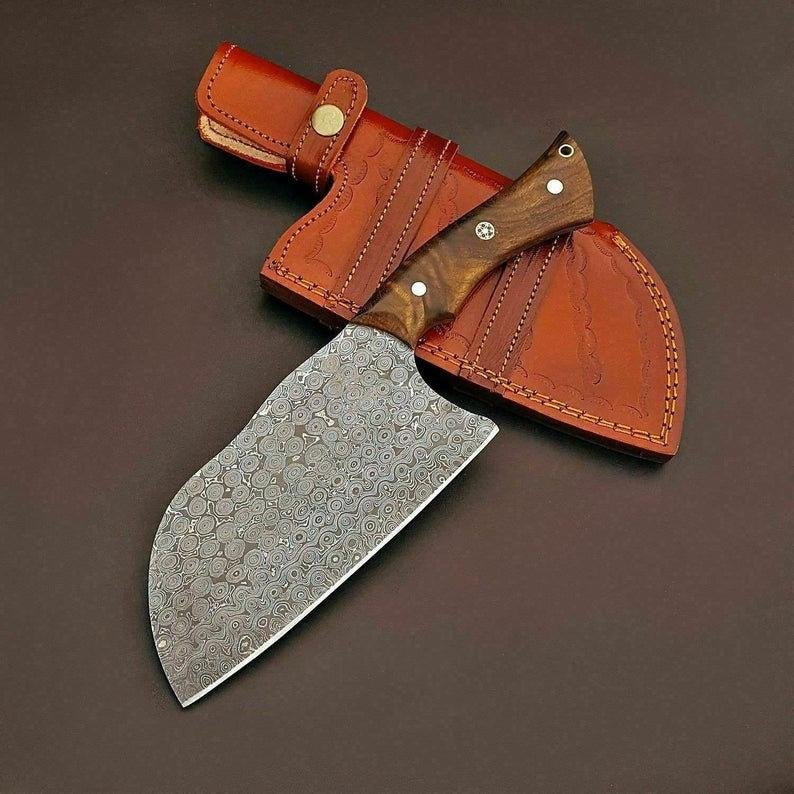 Handmade Damascus Steel trusted butcher knife Cleaver Chopp Heavy Duty