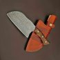 Handmade Damascus Steel trusted butcher knife Cleaver Chopp Heavy Duty Damascus Leather Sheath
