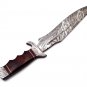 16.25" Coustom handmade Forged Damascus Steel Hunting knife Steel Handle Walnut Wood