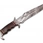 16.25" Coustom handmade Forged Damascus Steel Hunting knife Steel Handle Walnut Wood