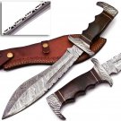15.75" Coustom handmade Forged Damascus Steel Hunting knife 100% Handmade Damascus Steel Handle
