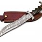 17.25" Coustom handmade Forged Damascus Steel Hunting knife 100% Handmade Damascus Steel Handle