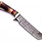 Handmade Damascus Steel Hunting knife Handle Deer Antler with leather Sheath -