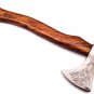 17.5" Custom Hand Made Forged Carbon Steel Hunting Axe Fixed Blade with Beautiful Design