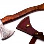 17.5" Custom Hand Made Forged Carbon Steel Hunting Axe Fixed Blade with Beautiful Design