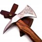 17.5" Custom Hand Made Forged Carbon Steel Hunting Axe Fixed Blade with Beautiful Design