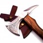 17.5" Custom Hand Made Forged Carbon Steel Hunting Axe Fixed Blade with Beautiful Design