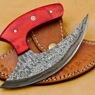 Handmade Damascus Chef Kitchen Ulu Knife Chef Knife Heavy Duty Damascus Handle Koa Wood