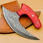 Handmade Damascus Chef Kitchen Ulu Knife Chef Knife Heavy Duty Damascus Handle Koa Wood