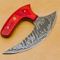 Handmade Damascus Chef Kitchen Ulu Knife Chef Knife Heavy Duty Damascus Handle Koa Wood