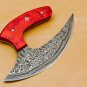 Handmade Damascus Chef Kitchen Ulu Knife Chef Knife Heavy Duty Damascus Handle Koa Wood