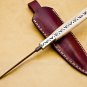 Custom Hand Made Forged Hunter Knife Damascus Steel Boot Throwing Dagger Hunting Knife Bone and