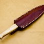 Custom Hand Made Forged Hunter Knife Damascus Steel Boot Throwing Dagger Hunting Knife Bone and