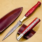 Custom Hand Made Forged Hunter Knife Damascus Steel Boot Throwing Dagger Hunting Knife Bone and