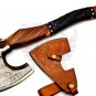 Custom Handmade Carban Steel Axe Viking Hunting CAMPING AXE Vantage Battle AXE