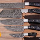 HAND FORGED DAMASCUS STEEL CHEF KITCHEN KNIFE SET WITH WOOD HANDLE