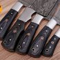 HAND FORGED DAMASCUS STEEL CHEF KITCHEN KNIFE SET WITH WOOD HANDLE