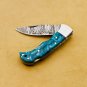 Groomsmen Damascus Folding Knife, Pocket Knife for Men - 6.5'' Made of Authentic Damascus Steel,
