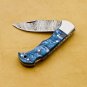 Groomsmen Damascus Folding Knife, Pocket Knife for Men - 6.5'' Made of Authentic Damascus Steel,