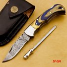 Damascus Steel Folding Pocket Knife Handmade Knife for Men Blade