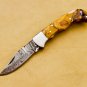 Damascus Steel Folding Pocket Knife Handmade Knife for Men Blade