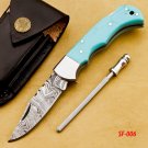 Damascus Steel Folding Pocket Knife Handmade Knife for Men Blade
