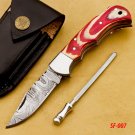 Damascus Steel Folding Pocket Knife Handmade Knife for Men Blade