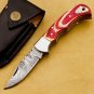 Damascus Steel Folding Pocket Knife Handmade Knife for Men Blade