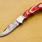 Damascus Steel Folding Pocket Knife Handmade Knife for Men Blade