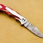Damascus Steel Folding Pocket Knife Handmade Knife for Men Blade