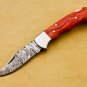 Damascus Steel Folding Pocket Knife Handmade Knife for Men Blade