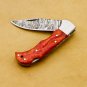 Damascus Steel Folding Pocket Knife Handmade Knife for Men Blade