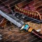 Dragon Knife 12â³ Long 7 âBlade â 13oz Damascus steel Fixed Blade Hunting Knife Hand Made