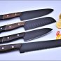 Black Cats 440c stainless steel Black Coated Chef Knives Set Hand Made