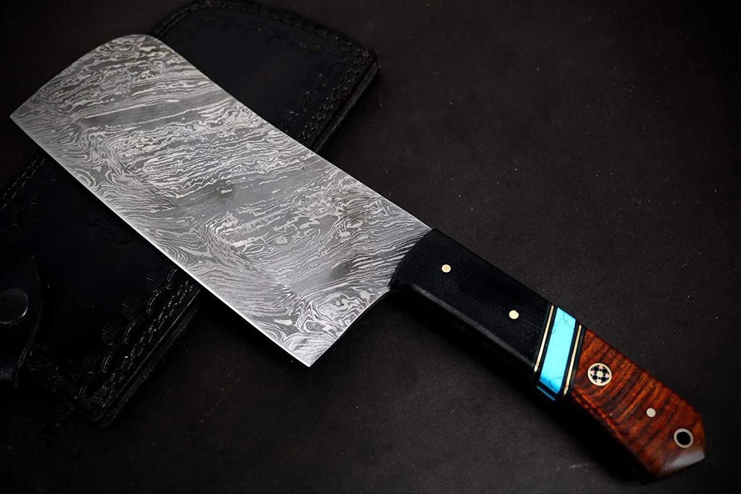 DS Black Panther Damascus Chef Cleaver Blade Knife Chopper Knife World Class Knives