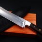 Yukio Chef Knife 13 Inches Long 7.5 Inches Blade 11 Ounce Razor Sharp Hand Made 440c Chef Knives